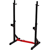 HOMCOM Soporte Ajustable para Barras de Pesas Estante Soporte Multifuncional para Ejercicios en Hogar y Oficina Carga…